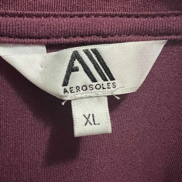 Y2K Womens Aerosoles Maroon Lace Button-Front Pajama Top Size XLarge - Picture 2 of 10